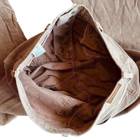 American Eagle Women’s Sz 12 Tan Super High Rise Flare Jeans Stretch Corduroy - Picture 9 of 14